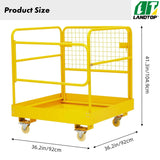 Forklift Safety Cage, 36"x36" inch Heavy Duty Collapsible Forklift Work Platform,1200LBS Capacity with 4 Universal Wheels, for Most Aerial Jobs