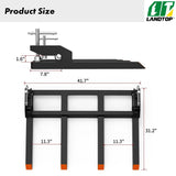 2500 lbs 31" Length 42" Width Heavy Duty Clamp on Debris Forks, Orange