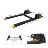 60" 4000 lbs Heavy Duty Clamp-on Pallet Forks with Anti-roll Bar, Tractor Attachment with Adjustable Stabilizer Bar for Tractor Bucket Loader Skid Steer