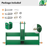 3 Point Hitch Receiver for Category 1, 2" Receiver Tractor Drawbar Attachments with Suitcase Weight Brackets, Green