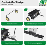 Broadcast Spreader, 100 LB Tow Behind Poly Drop Spreader with 10" Wheels, Steel Spike Aerator, Fertilizer Spreader, Garden Seeder, and Salt Spreader, for Residential, Farm, Tough Terrain, Black