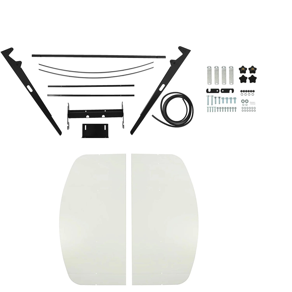 White Tractor Canopy Compatible with All ROPS 48-3/8" X 48-3/8" Equipped Tractors and Mowers with a 2" x 2" or 2" x 3" ROPS (Will Add About 4" to The Height of The Tractor)