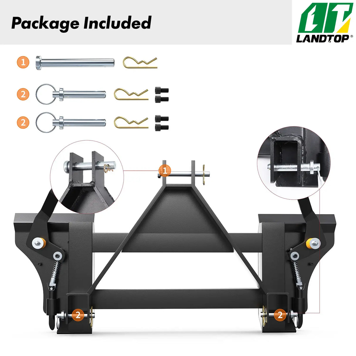 3 Point Quick Tach Adapter Universal Skid Steer Quick Attach Conversion Adapter Fit for 3 Point Cat 1 Tractor