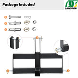 3 Point Hitch Receiver for Category 1, 2" Receiver Tractor Drawbar Attachments with Suitcase Weight Brackets, Black