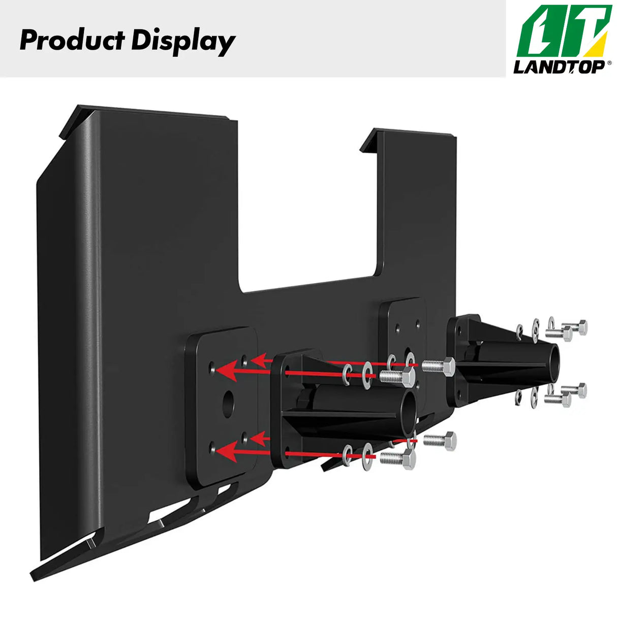 3/8" Thick Skid Steer Mount Plate Attachment with 1 3/4" Wide Removable Hay Spear Holes