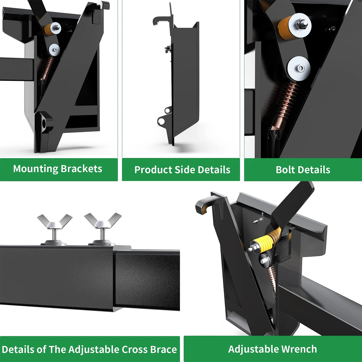 Adjustable 4000 lbs Quick Attach Adapter Universal Skid Steer Attachment Conversion Adapter Plate Compatible with Global John Deere