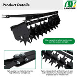 32 Inch Tow Behind Spike Aerator Soil Penetrator Spikes Tractor with Galvanized Steel Tines and Wide Tow Bar Black Lawn Aerator for Home Yard Farm Use