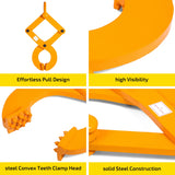 Pallet Puller, 3T/6614 LBS Capacity Heavy Duty Steel Single Scissor Yellow Clamp, 6.3 Inch Jaw Opening and 0.5 Inch Jaw Height, Hook Pulling Hoisting Tool for Forklift Chain