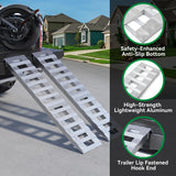 Truck Car Auto Trailer Ramps 72" X 15" X 2.5" 6000 LBS Universal Hook Attaching End Knife Foot Silver Aluminum