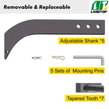 5pcs Box Blade Shank, 16" Scarifier Shank, 3 Holes Box Scraper Shank, Ripper Shank with Removable Tapered Teeth and Pins, Adjustable Shanks Assembly for Replacement, Digging, Plowing