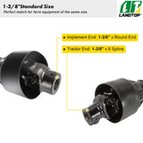 PTO Shaft, 1-3/8" PTO Drive Shaft, 6 Spline Tractor, Round Implement Ends PTO Driveline Shaft, Series 4 Tractor PTO Shaft, 43"-61" Brush Hog PTO Shaft Black, for Finish Mower, Rotary Cutter