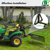 5FT 2" Receiver Tractors Rake 21 Pine Straw Rake Fits for Lawn Tractors or ATV/UTV