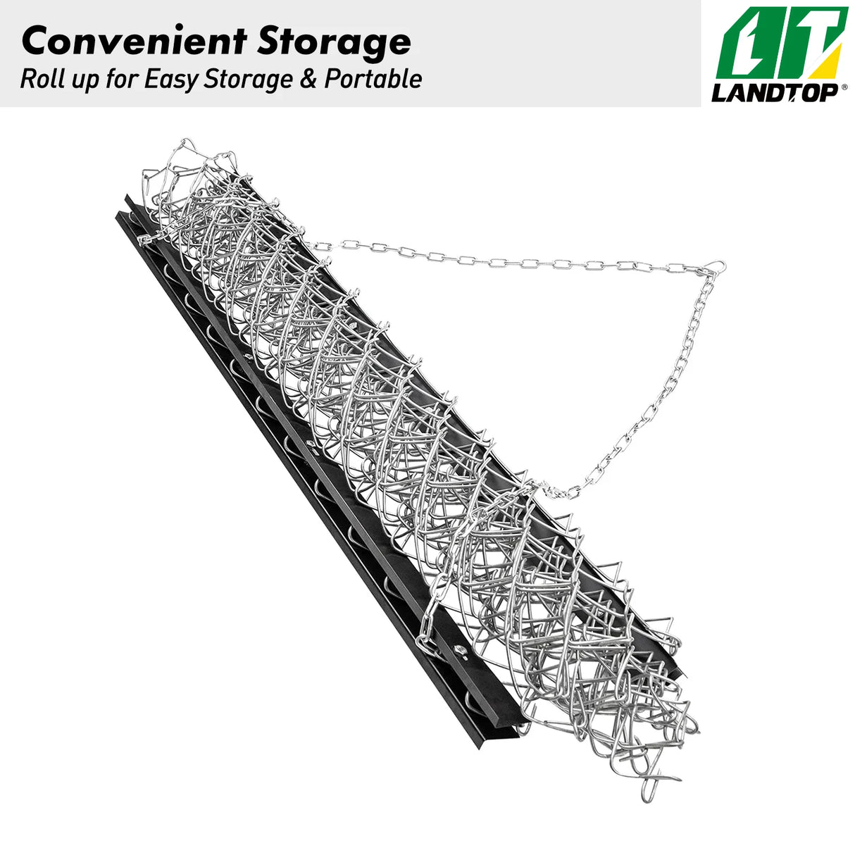 4' x 5' ATV Chain, UTV Tractor Attachments Drag Mat for Landscape Leveling or Sod Prepping, Durable Harrow Rake Grader for Gravel Driveway, Farm, Garden, Field, Black