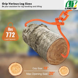 Log Skidding Tongs, 18 inch 2 Claw Log Lifting Tongs, Heavy Duty Rotating Steel Lumber Skidding Tongs, 772 lbs/350 kg Loading Capacity, Log Lifting, Handling, Dragging & Carrying Tool