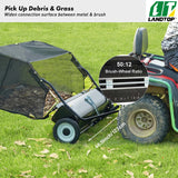 Tow Behind Lawn Sweeper 48.5 Inch, 26 cu. ft Large Capacity, Dumping Rope Design & Heavy Duty Leaf Collector with Adjustable Sweeping Height for Picking up Debris and Grass, 50", Black