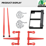 49" Dual Hay Bale Spear Attachment, 3000lbs Universal Bucket Front Skid Steer Loader Tractor Bucket