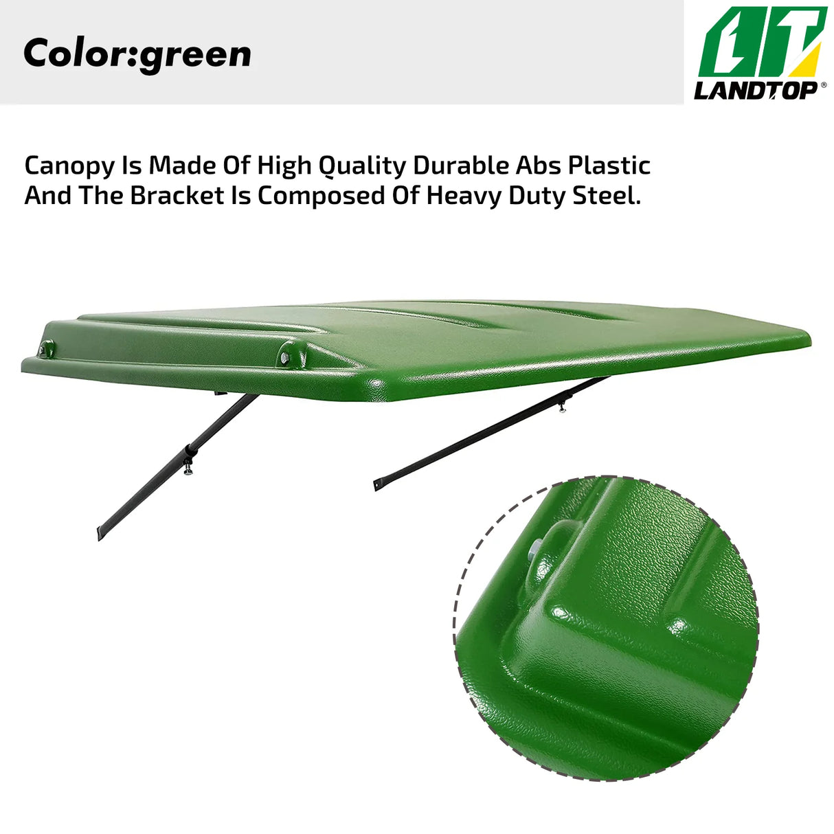 Green Tractor Canopy Compatible with John Deere Compact Utility Tractors with ROPS That are 34" Wide or Less Compatible with 1 1/2" x 3", 2" x 2" or 2" x 3" ROPS, 35" Wide X 40" Long