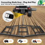 Driveway Drag, 86" Width Tow Behind Q235 Steel Grader with Adjustable Bars, Support up to 50 lbs, for ATVs, UTVs, Garden Lawn Tractors, Black