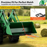 39" Hay Spear, Bale Spears 1600lbs Loading Capacity, Skid Steer Loader Tractor Bucket Attachment with 2pcs 17.5" Stabilizer Spears and 60" Chain, Quick Attach Spike Forks