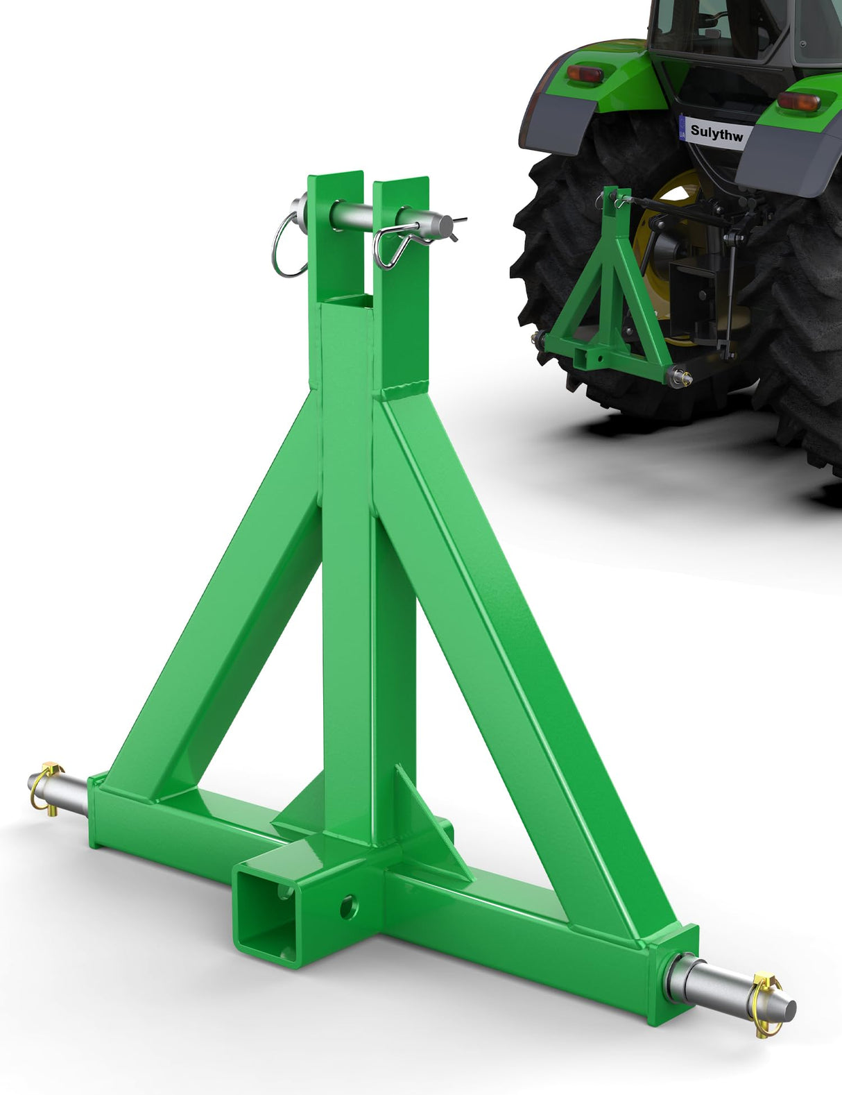 Durable Green 3 Point 2" Receiver Trailer Hitch Heavy Duty Drawbar Adapter Category 1 Tractor