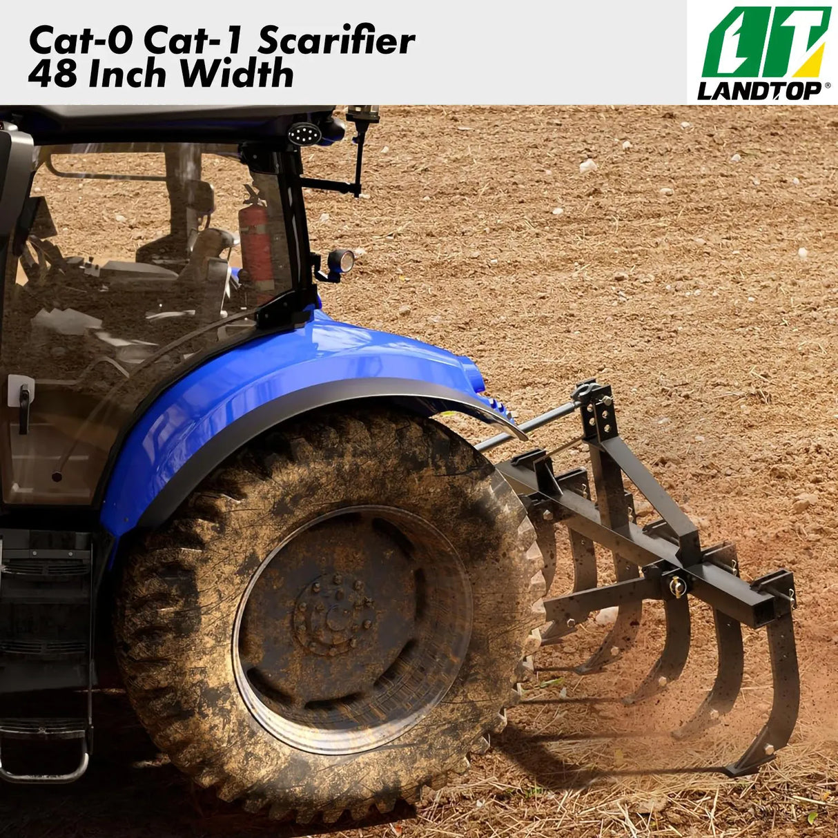 Chisel Plow Scarifier, Detachable Cultivator with 6 Scarifier Shank, 3 Point Scarifier for CAT-0 & CAT-1