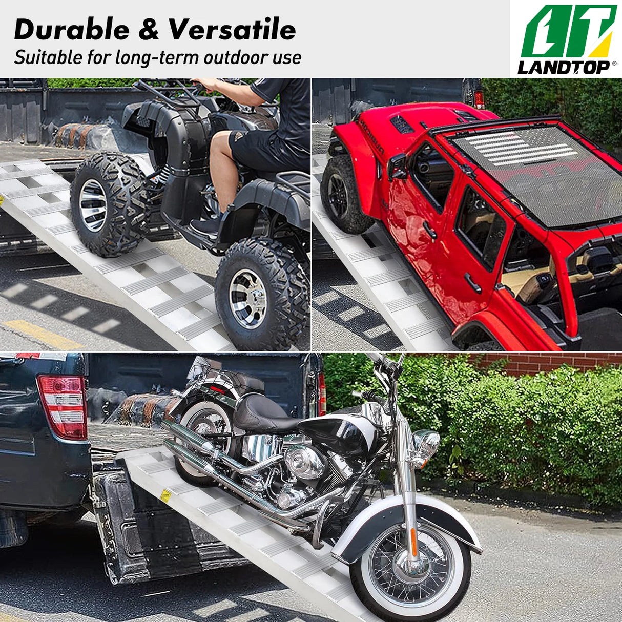 Aluminum Trailer Ramps 60" x 12" x 2.5" 6000 LBS, Truck Car Auto Trailer Ramps, Loading Ramps Car ATV Truck Auto Hauler Knife & Hook Ends Universal Loading Ramp for Tractor, ATV/UTV, Trucks 2 Pack