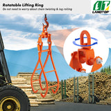 Timber Claw Hook, 36 inch 4 Claw Log Grapple for Logging Tongs, Swivel Steel Log Lifting Tongs, Eagle Claws Design with 3307 lbs/1500 kg Loading Capacity for Tractors, ATVs, Trucks, Forklifts