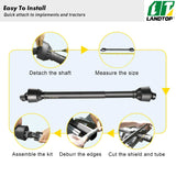 PTO Shaft, 1-3/8" PTO Drive Shaft, 6 Spline Tractor End and Round Implement End PTO Driveline Shaft, Tractor PTO Shaft, 30"-39" Brush Hog PTO Shaft Black, for Finish Mower, Rotary Cutter