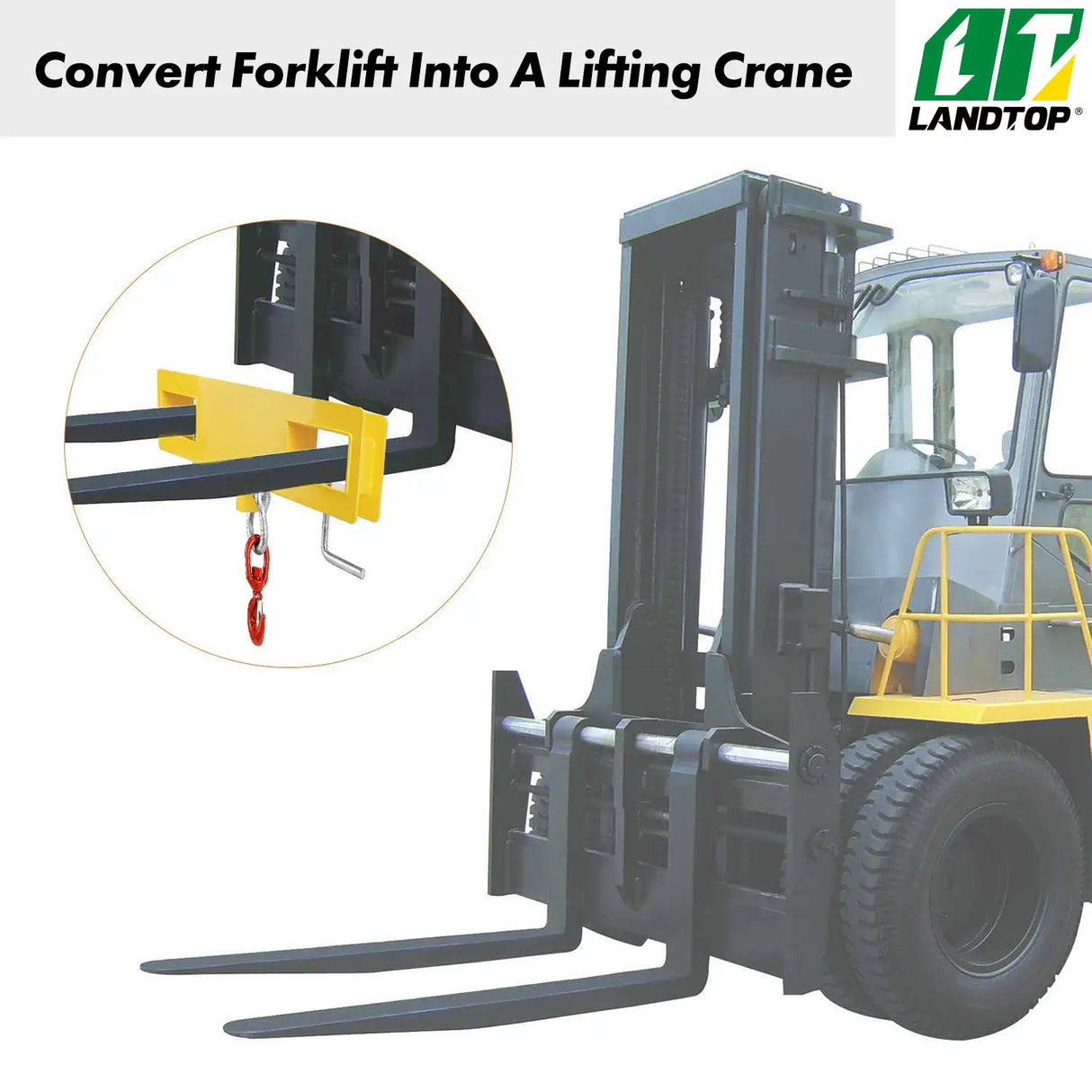 Forklift Lifting Hook 4000lbs Capacity Forklift Mobile Crane Hook Forklift Lifting Hoist Swivel Hook Fork Lifting Attachment