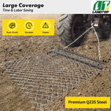 4' x 5' ATV Chain, UTV Tractor Attachments Drag Mat for Landscape Leveling or Sod Prepping, Durable Harrow Rake Grader for Gravel Driveway, Farm, Garden, Field, Black