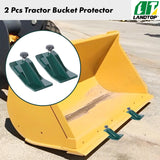 Tractor Bucket Protector, 2pcs Ski Edge Protector, Turf Tamer Skid Protector, Heavy Duty Steel Bucket Edge Anti-Skid Device, Bucket Attachment for Snow Leaves Removal Spreading Gravel, Green