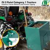 Green 800 lbs 3 Point Hitch Tractor Ballast Box Fits Category 1 Tractors Attachment with 2" Quick Hitch Receiver