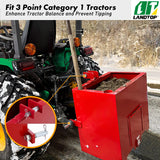 Red 800 lbs 3 Point Hitch Tractor Ballast Box Fits Category 1 Tractors Attachment with 2" Quick Hitch Receiver