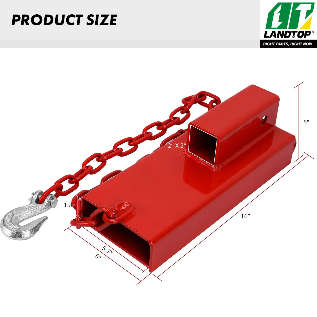 Forklift Hitch Receiver 2” Insert Pallet Forks Trailer Towing Adapter with Safety Chain