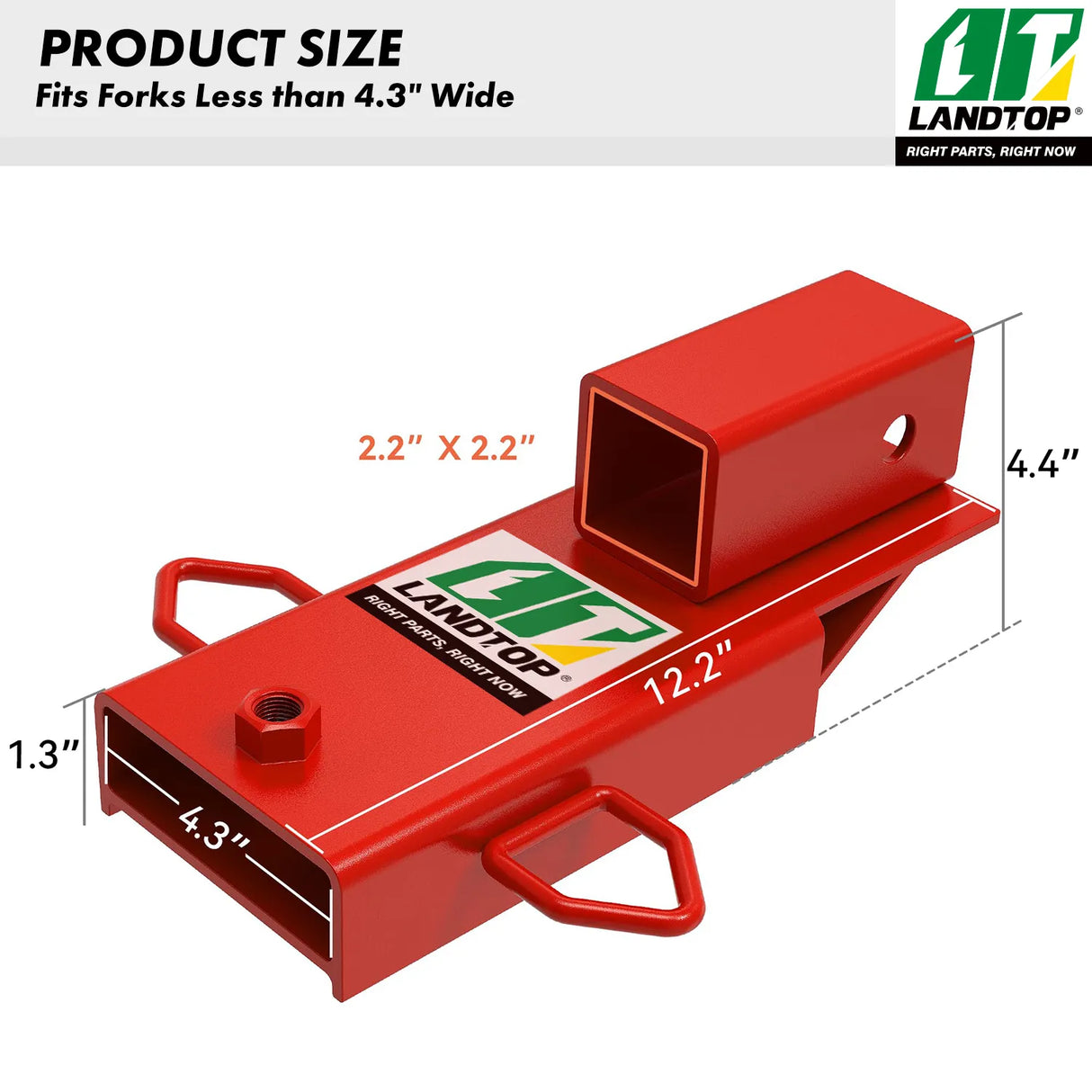 Clamp On Forklift Trailer Hitch Attachment, 2" Fork Towing Receiver Adapter Hitch with Safety Chain