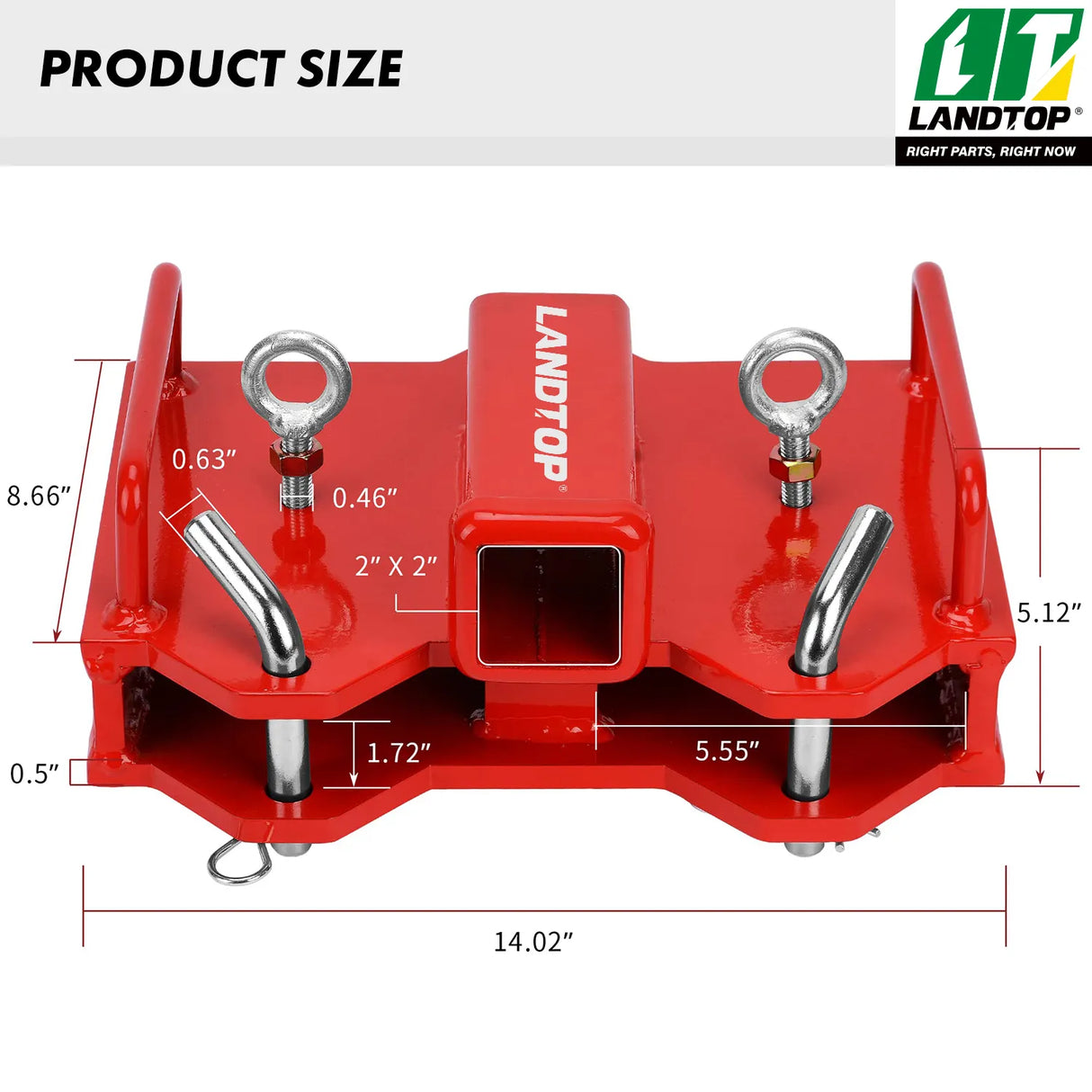 2" Forklift Trailer Hitch Receiver for Dual Pallet Forks, 6500lbs Towing Capacity Forklift Tow Hitch Attachment Adapter for 2" Class III & IV Inserts