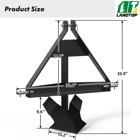 Middle Buster for Category Plow 3-Point Hitch, Heavy Duty Middle Buster Quick Hitch Tractors Steel Furrowing Plow Mechanical Plowing, Soil Tiller (3 Ponit(1/2blade))