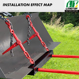 49" Dual Hay Bale Spear Attachment, 3000lbs Universal Bucket Front Skid Steer Loader Tractor Bucket