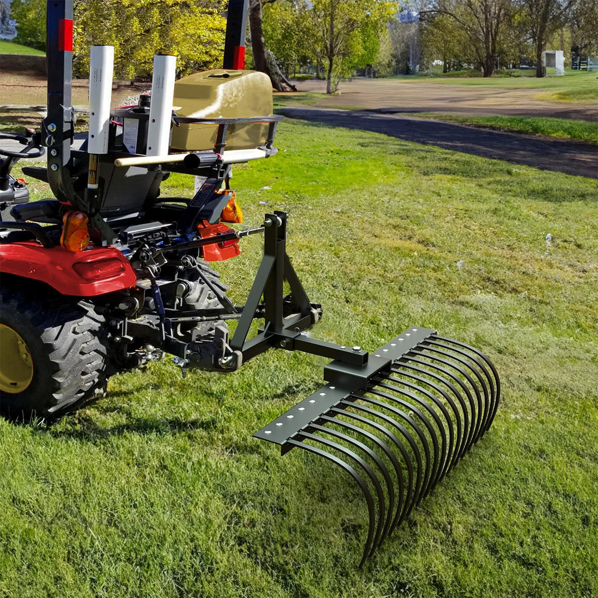 Tractors Rake 17 Pine Straw Rake Fits 2" Receiver for Lawn Tractors or ATV/UTV