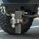 Adjustable Trailer Hitch, Fits 2-Inch Receiver, 10-Inch Drop Hitch, Aluminum Tow Hitch, Ball Mount, 2 and 2-5/16 inch Combo Stainless Steel Tow Balls with Double Key Locks, Black