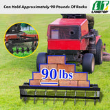 32 Inch Tow Behind Spike Aerator Soil Penetrator Spikes Tractor with Galvanized Steel Tines and Wide Tow Bar Black Lawn Aerator for Home Yard Farm Use