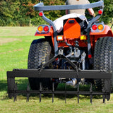 32 Inch Tow Behind Spike Aerator Soil Penetrator Spikes Tractor with Galvanized Steel Tines and Wide Tow Bar Black Lawn Aerator for Home Yard Farm Use