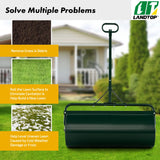 Green Lawn Roller, Push/Tow-Behind Lawn Roller, 17 Gallon/63L Water Sand Filled Sod Roller Drum Roller with Detachable Gripping Handle, Yard Roller Pull Behind a Tractor for Garden Yard Park Farm