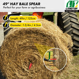 49" Hay Spears, 3000 Lbs Capacity Quick Attach Square Hay Bale Spear with 2 Stabilizer Spears