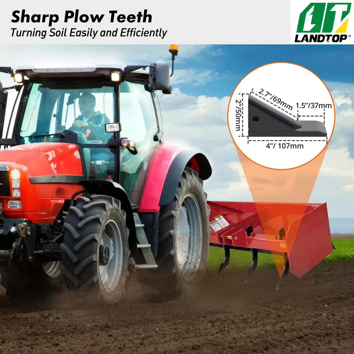 Box Blade Shank, 18" Scarifier Shank, 4 Holes Box Scraper Shank, Ripper Shank with Removable Tapered Teeth and Pins, Adjustable Shanks Assembly for Replacement, Digging, Plowing