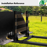 60" 4000 lbs Heavy Duty Clamp-on Pallet Forks with Anti-roll Bar, Tractor Attachment with Adjustable Stabilizer Bar for Tractor Bucket Loader Skid Steer