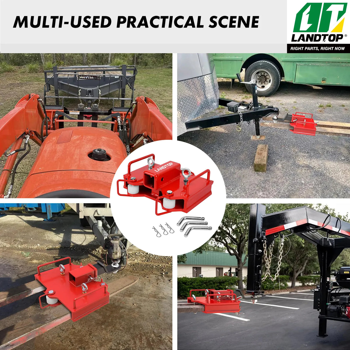 2" Forklift Trailer Hitch Receiver for Dual Pallet Forks, 6500lbs Towing Capacity Forklift Tow Hitch Attachment Adapter for 2" Class III & IV Inserts