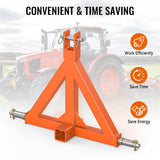 Durable Orange 3 Point 2" Receiver Trailer Hitch Heavy Duty Drawbar Adapter Category 1 Tractor