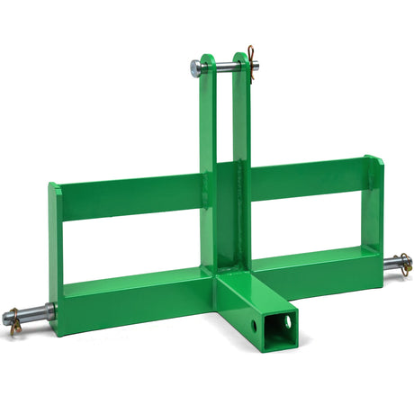 3 Point Hitch Receiver for Category 1, 2" Receiver Tractor Drawbar Attachments with Suitcase Weight Brackets, Green