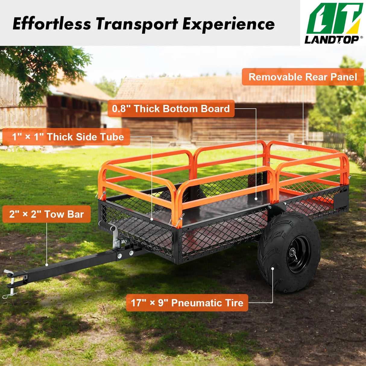 Dump Trailer Tow Behind Dump Cart 1500 lbs 15 Cu. Ft. Steel Construction